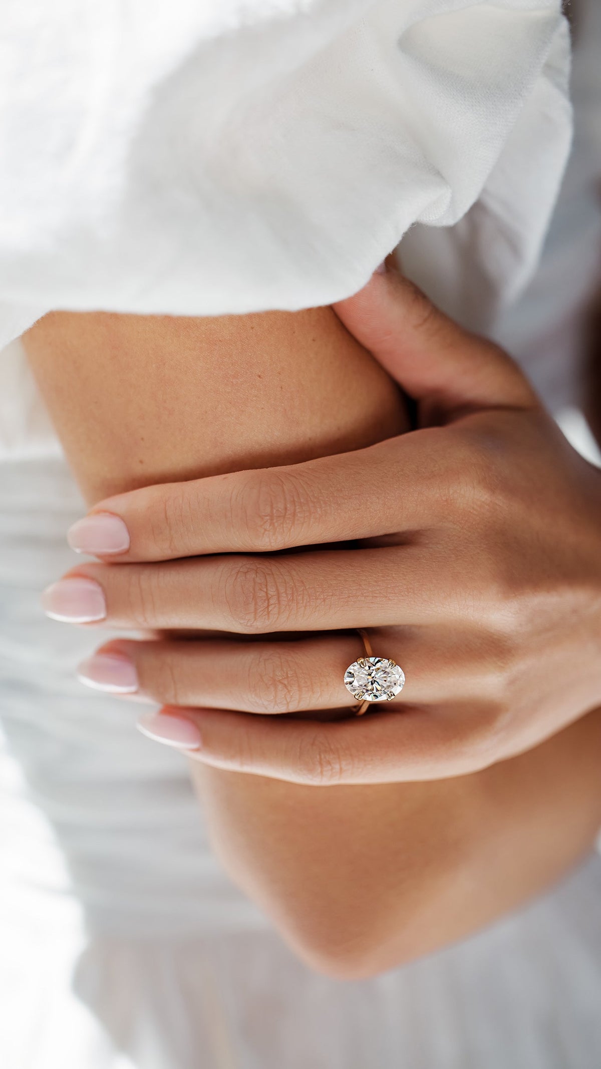 1.0-3.0 CT Oval Lab Grown Diamond Solitaire Engagement Ring