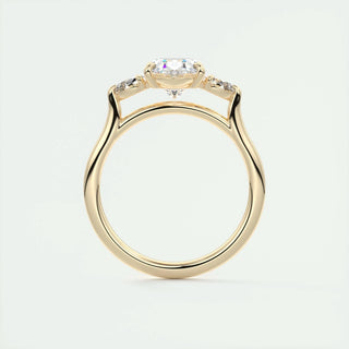 1.91 CT Oval Cut Three Stone Moissanite Engagement Ring - violetjewels