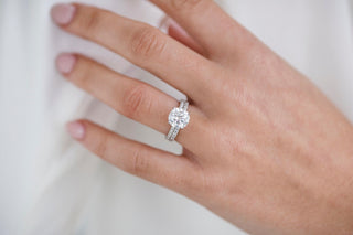 2.50 CT Round Solitaire Hidden Halo Moissanite Engagement Ring - violetjewels