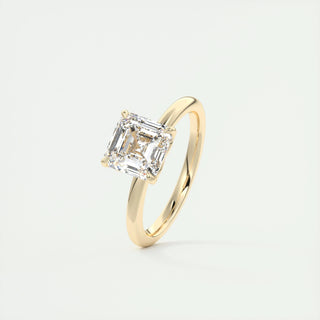 2.03 CT Asscher Cut Solitaire Moissanite Engagement Ring - violetjewels