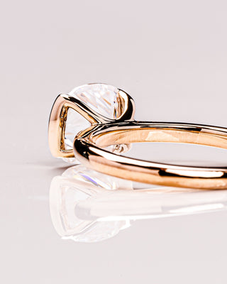 2.54 CT Cushion Half Bezel Solitaire Moissanite Engagement Ring - violetjewels