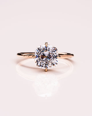 2.54 CT Cushion Cut Solitaire Moissanite Engagement Ring With Hidden Halo Setting - violetjewels