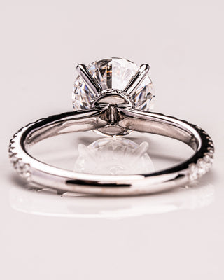 1.9 CT Round Hidden Halo Pave Moissanite Engagement Ring - violetjewels