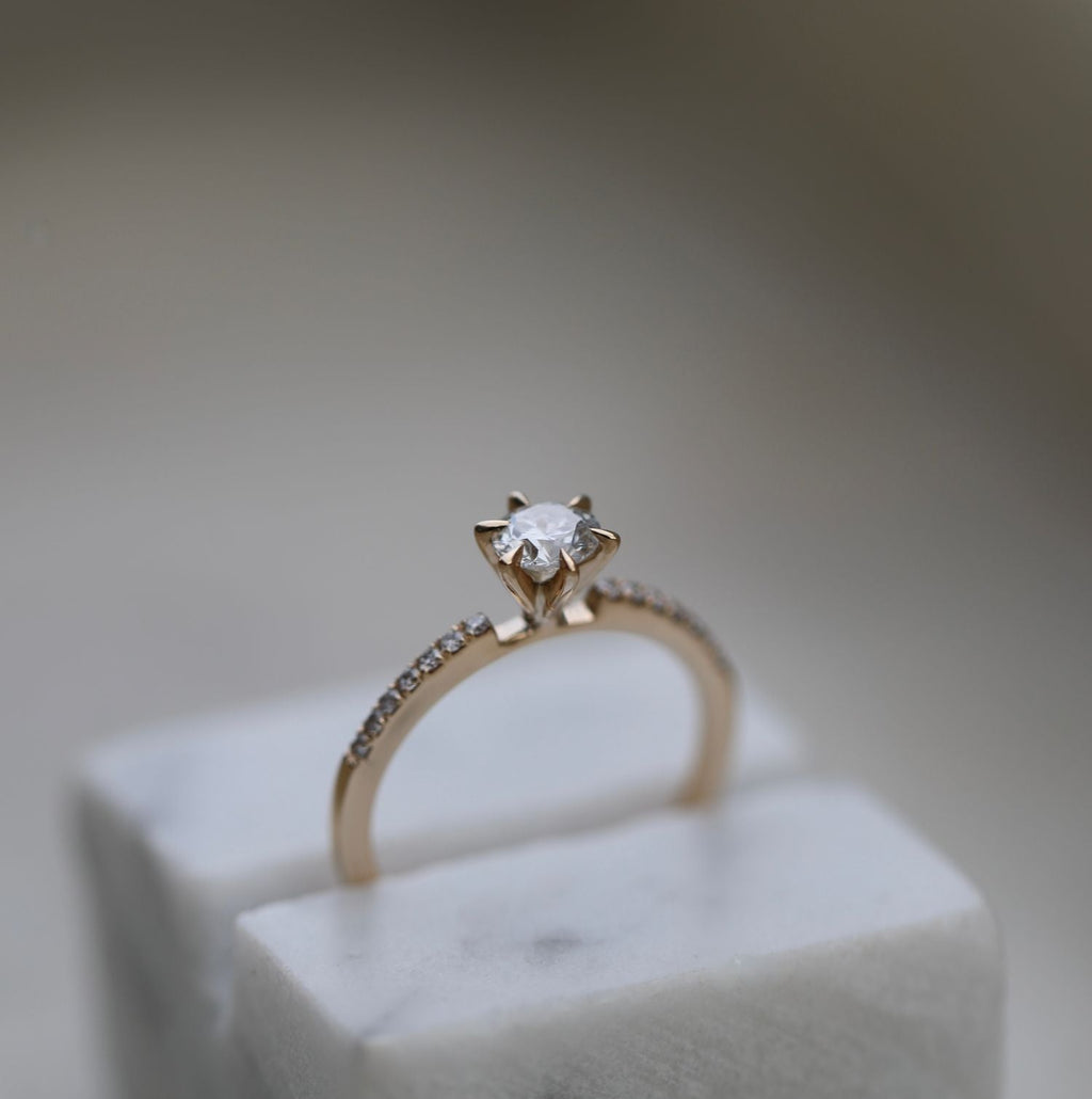 0.50 CT Round Solitaire CVD E/VS1 Diamond Engagement Ring - violetjewels