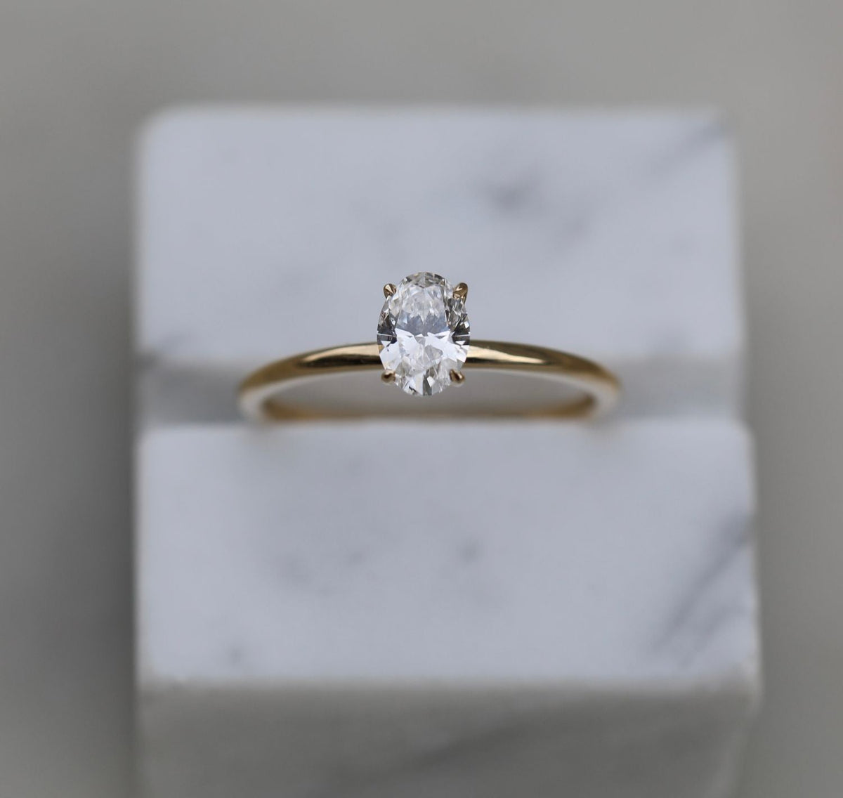 0.50 CT Oval Solitaire CVD E/VVS1 Diamond Engagement Ring - violetjewels