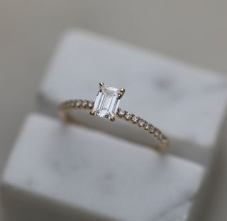 0.50 CT Emerald Solitaire CVD E/VVS1 Diamond Engagement Ring - violetjewels