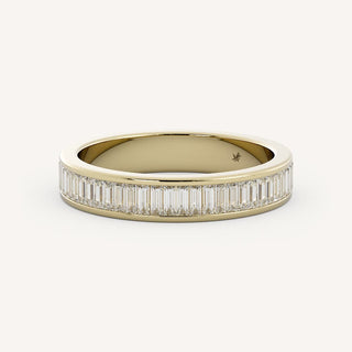 0.60 TCW Baguette Bar Setting Diamond Wedding Band