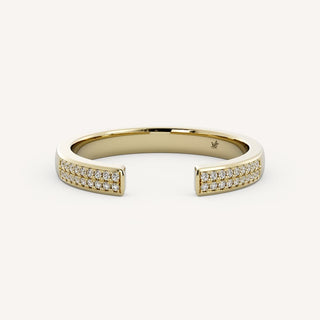 0.09 TCW Round Open Band Diamond Wedding Band