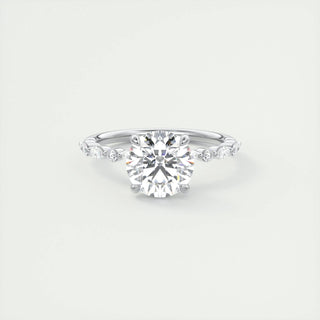 2.0 CT Round Solitaire Pave Moissanite Engagement Ring - violetjewels