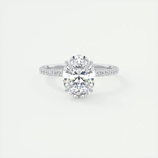 1.91 CT Oval Cut Solitaire Pave Moissanite Engagement Ring - violetjewels