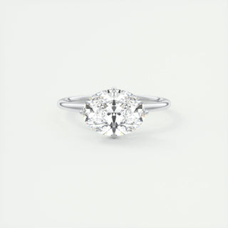 2ct Oval F- VS1 Diamond Engagement Ring With Hidden Halo Setting - violetjewels