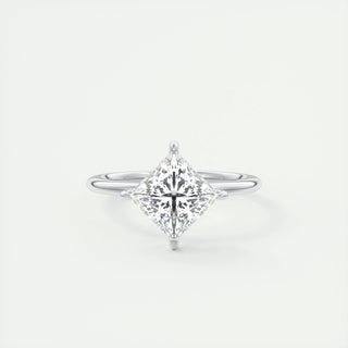 2.08 CT Princess Cut Solitaire Moissanite Engagement Ring - violetjewels