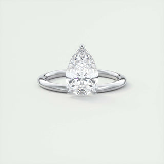 2ct Pear Shaped Diamond Solitaire Engagement Ring With F- VS1 Clarity - violetjewels