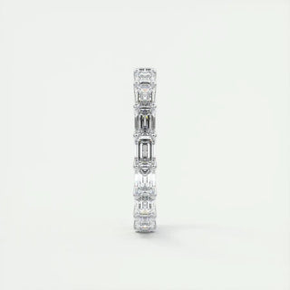 2.55 Emerald Cut East West Eternity Moissanite Bridal Wedding Band - violetjewels