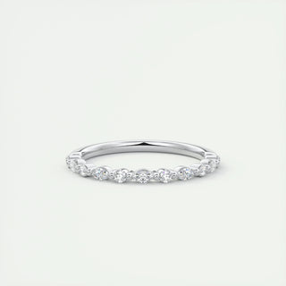 0.32 Marquise & Round Alternative Moissanite Wedding Band - violetjewels