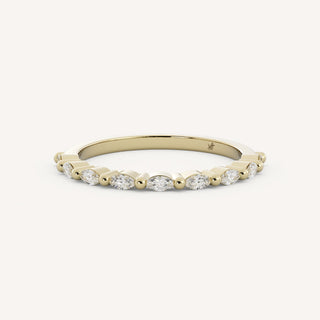 0.25 TCW Marquise Half Eternity Diamond Wedding Band