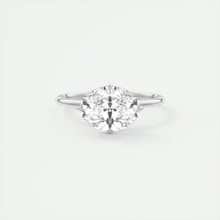 1.91 CT Oval Hidden Halo Moissanite Engagement Ring - violetjewels