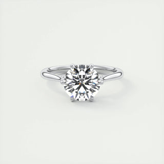 2ct Round F- VS1 Diamond Engagement Ring with Cathedral Setting - violetjewels