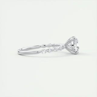 2ct Cushion F- VS1 Diamond Engagement Ring With Pave Setting - violetjewels