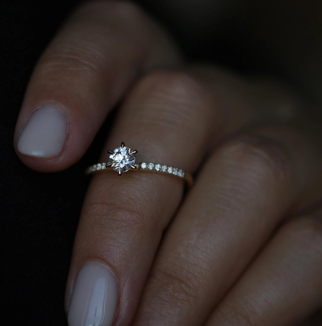 0.50 CT Round Solitaire CVD E/VS1 Diamond Engagement Ring - violetjewels