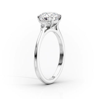 1.50 CT Oval F/VS1 CVD Diamond Three Stones Engagement Ring - violetjewels
