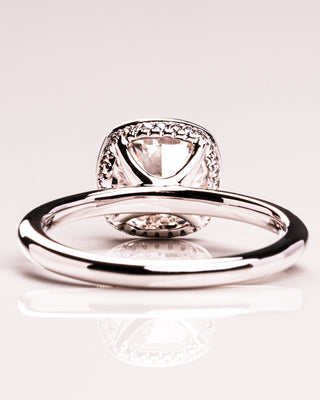 2.15 CT Cushion Hidden Halo Bezel Moissanite Engagement Ring - violetjewels