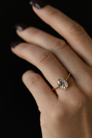 2.20 CT Oval Cut Solitaire Moissanite Engagement Ring