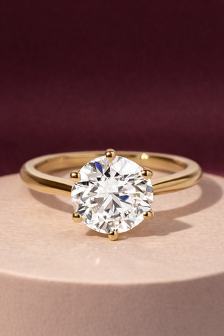 1.0- 3.50 CT Round Lab Grown Diamond Solitaire Style Engagement Ring