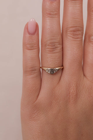 0.30 TCW Tapered Baguette Crown Style Diamond Wedding Band
