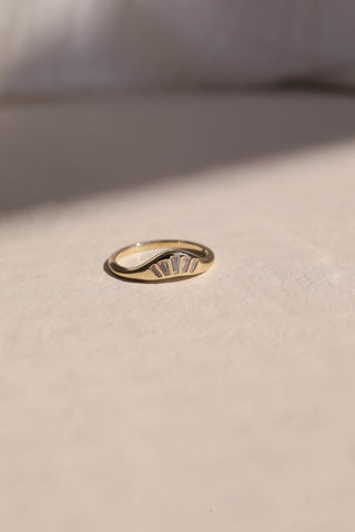 0.30 TCW Tapered Baguette Crown Style Diamond Wedding Band