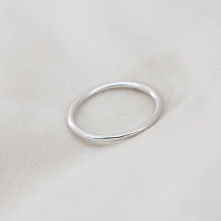 Simple plain wedding band with smooth polished finish – elegant and timeless
