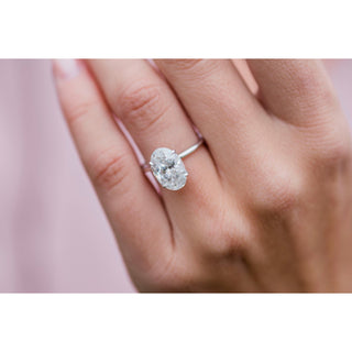 4.0 CT Oval Solitaire Moissanite Engagement Ring - violetjewels