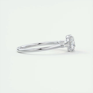 2ct Cushion F- VS1 Diamond 3 Stones Engagement Ring - violetjewels