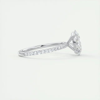 1.91 CT Oval Cut Solitaire Pave Moissanite Engagement Ring - violetjewels