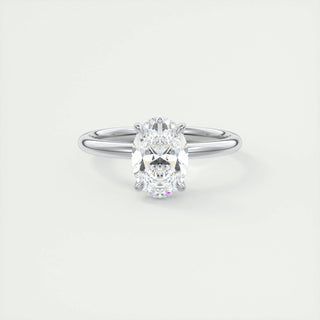 1.5ct Oval Shaped F- VS1 Diamond Solitaire Setting Engagement Ring - violetjewels