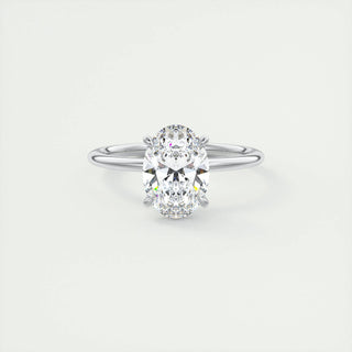 1.0 CT-3.0 CT Oval F- VS1 Diamond Solitaire Engagement Ring - violetjewels