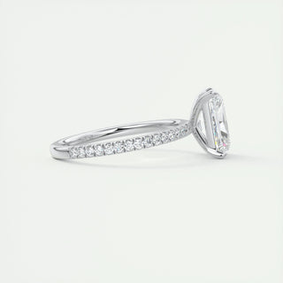 2.10 CT Radiant Solitaire Pave Moissanite Engagement Ring - violetjewels