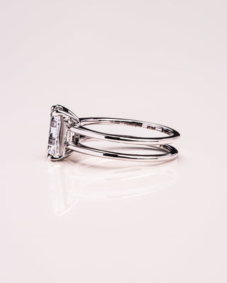 2.30 CT Emerald Cut Solitaire Moissanite Engagement Ring - violetjewels