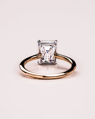 2.3 CT Emerald Cut Solitaire Moissanite Engagement Ring - violetjewels