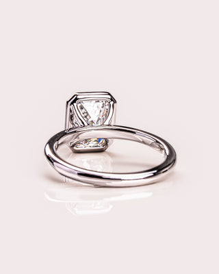 2.30 CT Emerald Cut Solitaire Bezel Setting Moissanite Engagement Ring - violetjewels