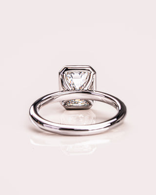 2.30 CT Emerald Cut Solitaire Bezel Setting Moissanite Engagement Ring - violetjewels