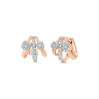 0.75 TCW Round Moissanite Diamond Ear Cuff Earrings - violetjewels