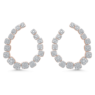3.81 TCW Round Moissanite Diamond Hoop Earrings - violetjewels