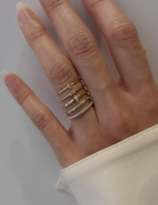 0.03 TCW Round Lab Grown Diamond Minimalist Band