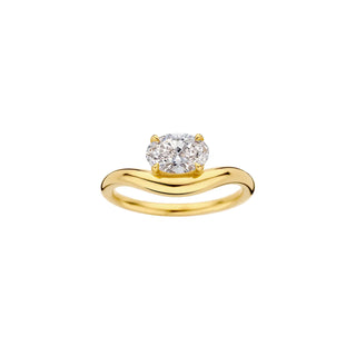 1.0 -3.0 CT Oval Shaped Lab Grown Diamond Unique Style Engagement Ring