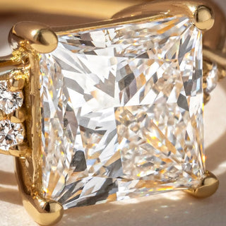 2.70 CT Princess F/VS1 CVD Diamond Vintage Style Engagement Ring