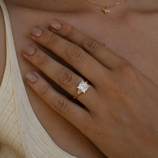 2.70 CT Princess F/VS1 CVD Diamond Vintage Style Engagement Ring