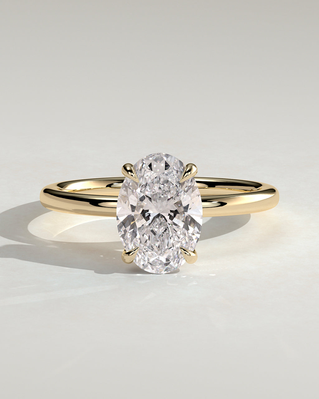 Oval Cut Diamond Claw Solitaire Engagement Ring