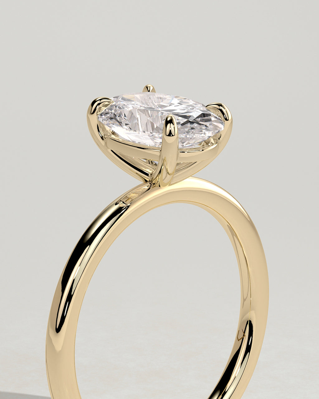 Oval Cut Diamond Claw Solitaire Engagement Ring