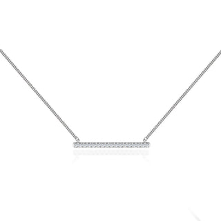 0.20 TCW Round Moissanite Diamond Bar Style Necklace - violetjewels